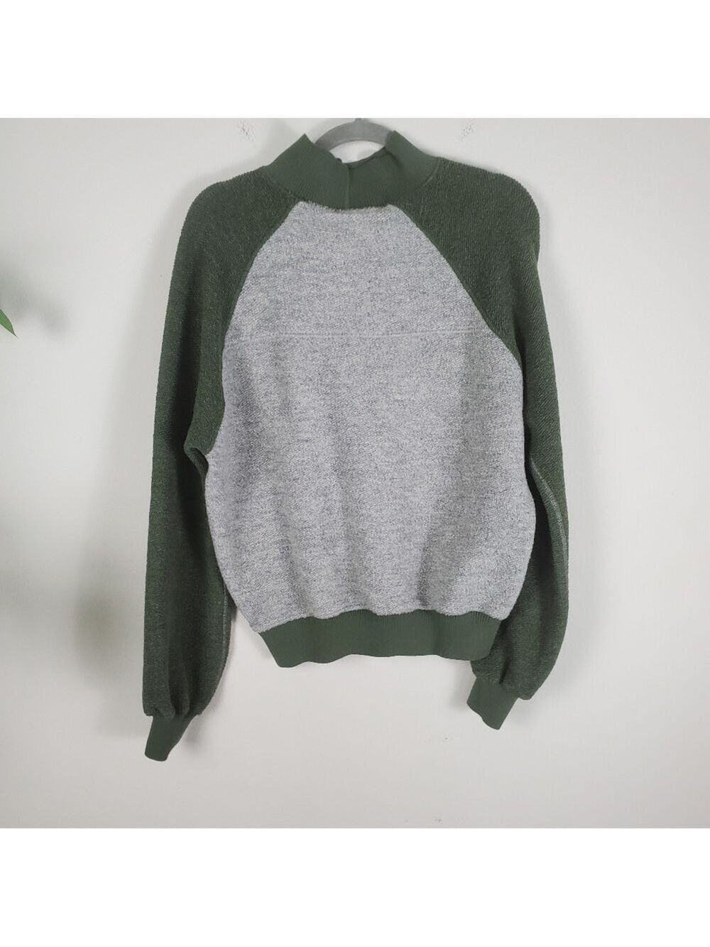 Prana Color Block Pullover Sweater XS Gray Olive Green - Picture 5 of 11